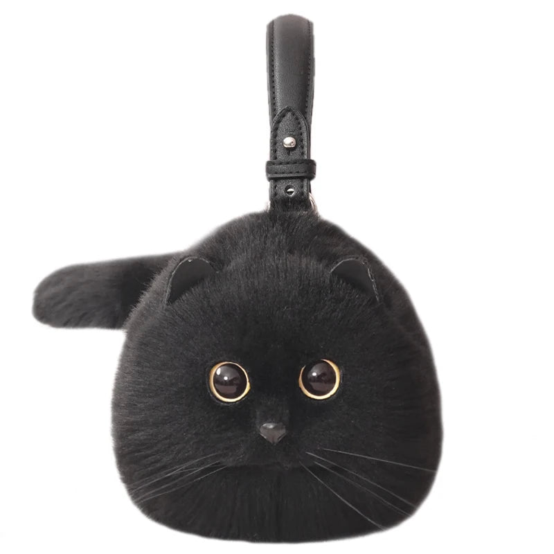 Plush Cat One-Shoulder Bag