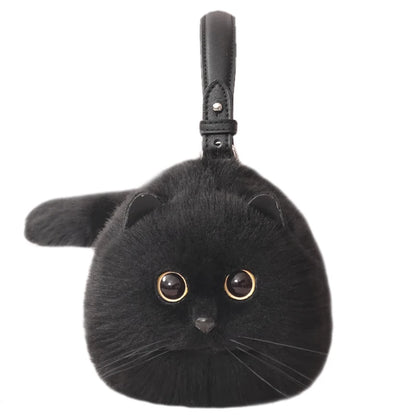 Plush Cat One-Shoulder Bag