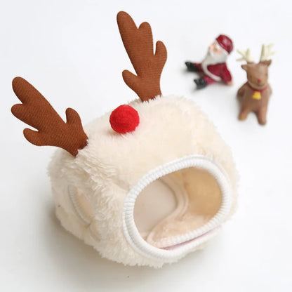Christmas Antler Hat, Scarf Set for Pets