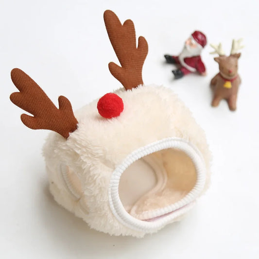 Christmas Antler Hat, Scarf Set for Pets
