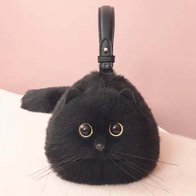 Plush Cat One-Shoulder Bag