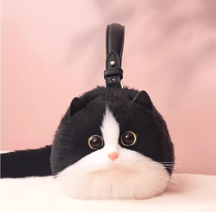 Plush Cat One-Shoulder Bag