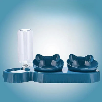 Sip 'n' Snack Station: Cat Bowls with Water Dispenser