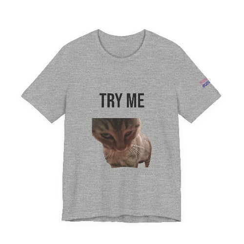 T shirt with intimidating cat