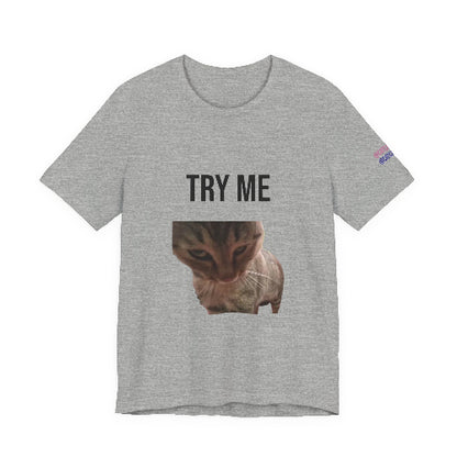 T shirt with intimidating cat